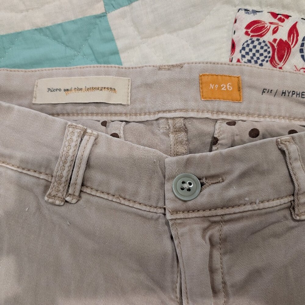 Straight leg tan pants